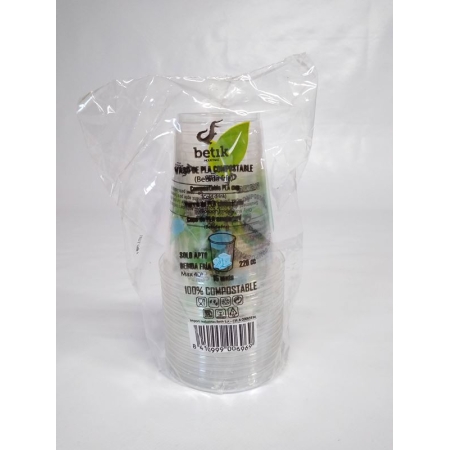 BETIK VASO PLA COMPOSTABLE 220 CC PAK- 15 UNID