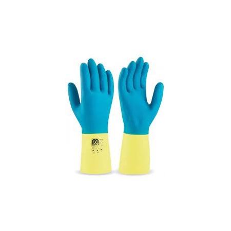 RUBB GUANTE LATEX BICOLOR FLOC BIC100 T/PEQUEÑA (S)(AM)