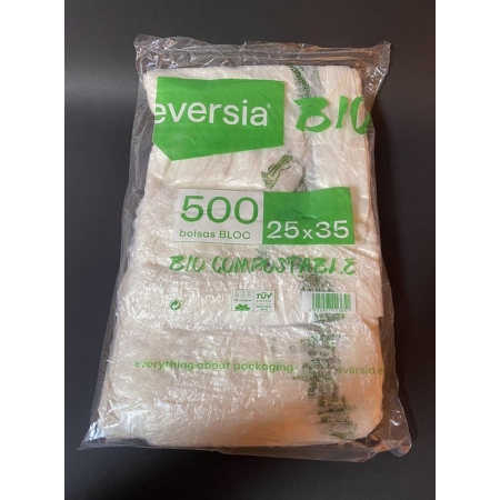 BOLSA COMPOSTABLE BLOCK G40 25X35 + 3 PAK 500 UNID PLASBEL