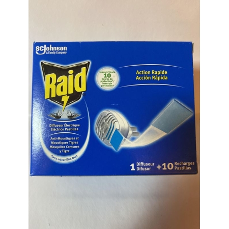 RAID INSECTICIDA APARATO ELECTRICO + 10 PASTILLAS