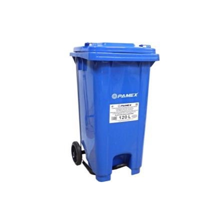 PAMEX CONTENEDOR AZUL CON TAPA 120 L REF- 2028 (SPP)