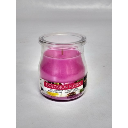 VELA VASO CRISTAL PERFUMADA YOGURT FLORAL EXPLOSION