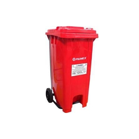 PAMEX CONTENEDOR ROJO CON TAPA 120 L REF- 0215 (SPP)