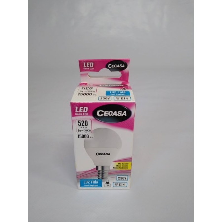 CEGASA BOMBILLA LED ESFERICA E-14 520 LUM F REF. 325550