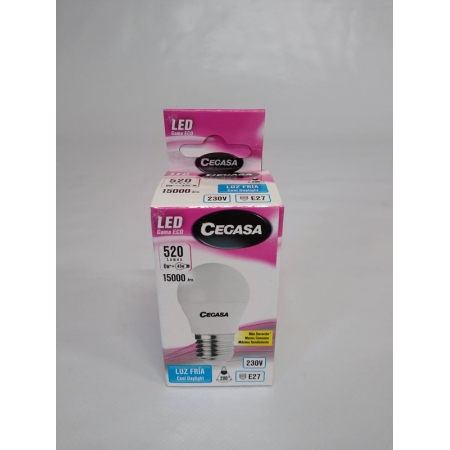 CEGASA BOMBILLA LED ESFERICA E-27 520 LUM F REF. 325548