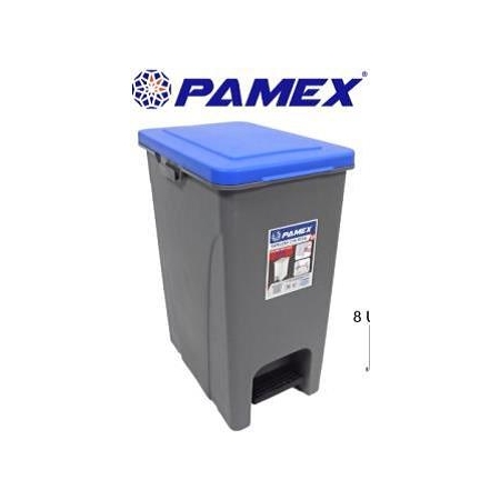 PAMEX PAPELERA PLAST GRIS 30 L T/AZUL C/PEDAL R. 2234 (SPP)