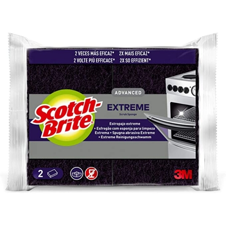 SCOTCH BRITE ESTR C/ESPONJA NEGRA EXTREME 2 UNID