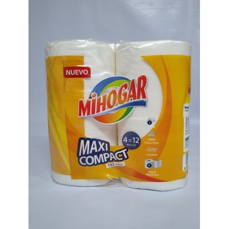 MIHOGAR HIGIENICO COMPACT MAXI 48M 2H PACK- 4R=12R