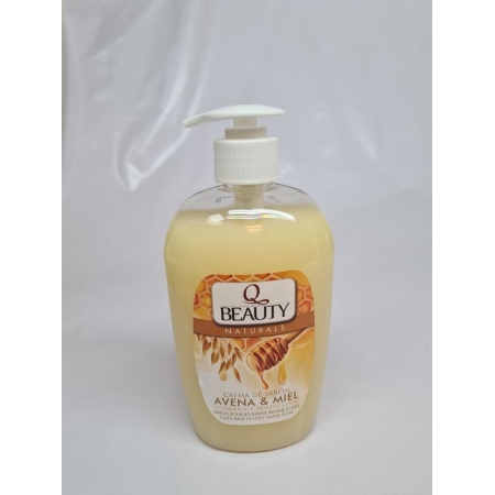 Q BEAUTY JABON DE MANOS AVENA Y MIEL DOSIF. 500 ML