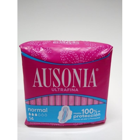 AUSONIA COMPRESA AIR DRY NORMAL ALAS 14 UNID