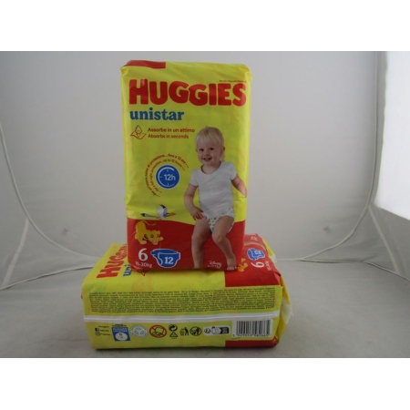 HUGGIES PAÑAL UNISTAR T 6 15-30 KG 12 UNID (EX) 