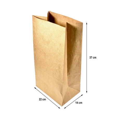 BOLSA PAPEL KRAFT 22X37+14 PAK 500 UNID  (SPK)