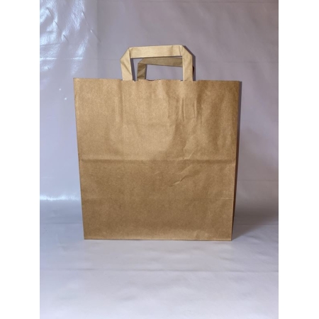 BOLSA PAPEL KRAFT 80 GR ASA PLANA 32+12X40 CM. PAK 250 U