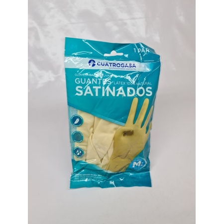 CUATRO GASA GUANTE LATEX SATINADO T/ MEDIANA (M)