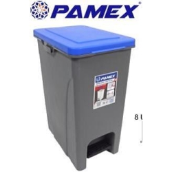 PAMEX PAPELERA PLAST GRIS 30 L T/AZUL C/PEDAL R. 2234 (SPP)