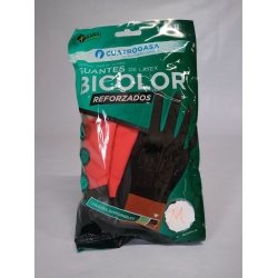 CUATRO GASA GUANTES LATEX BICOLOR R-N T/ MEDIA (M)